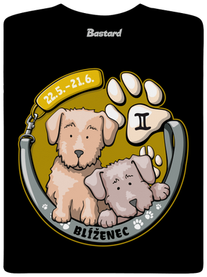 Psí horoskop: Blíženci detské tričko Black