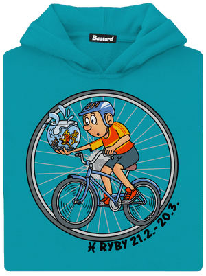 Cyklistický horoskop: Ryby detská mikina klokanka Hawaiian Blue