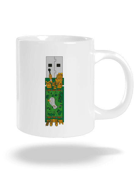 USB city veľký hrnček White
