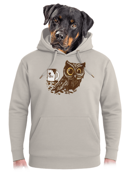 Sova na kofeínu unisex mikina premium Pastel Macchiato