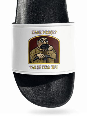 Zase práce? šľapky White