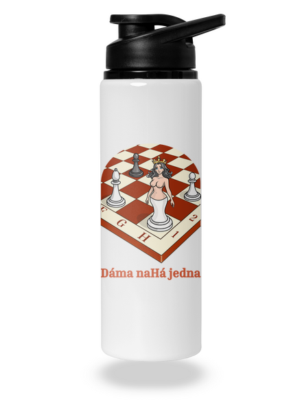 Dáma nahá jedna flaša na vodu White
