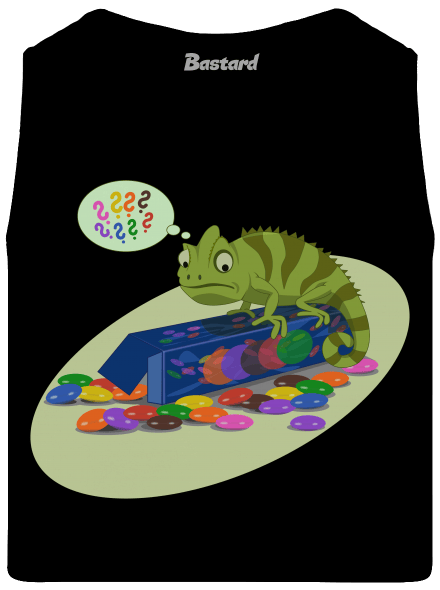Zmätený chameleón pánske tielko Black