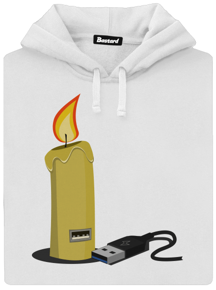 USB sviečka dámska mikina klokanka White