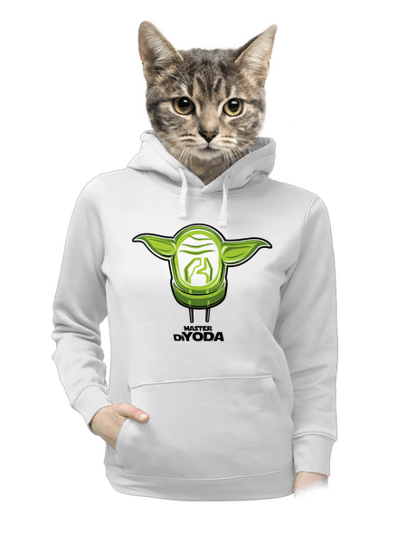 Mistr DiYoda dámska mikina klokanka White