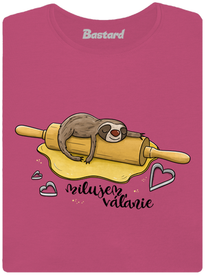 Milujem váľanie dámske tričko s lemom Magenta