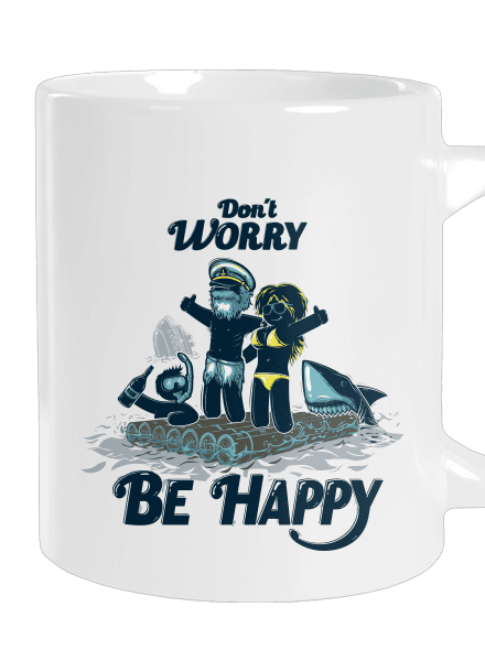 Don't worry veľký hrnček White