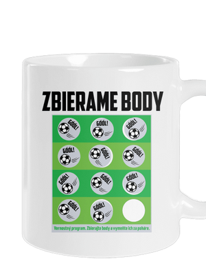 Zbierame body - futbal klasický hrnček White