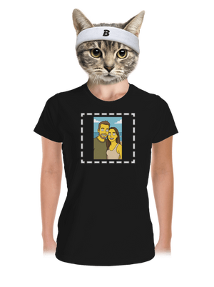 Simpsonovi z vlastnej fotky dámske športové tričko Black