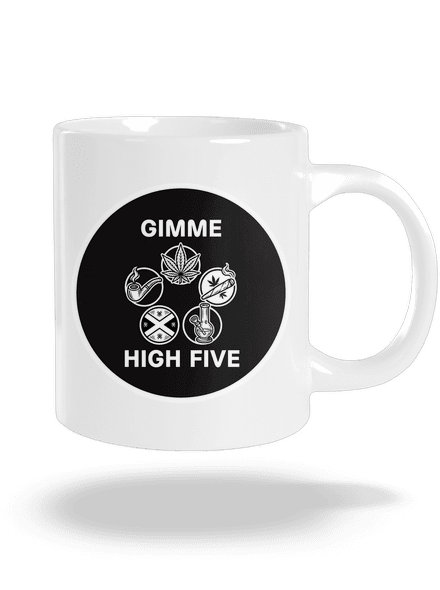 Gimme high five veľký hrnček White