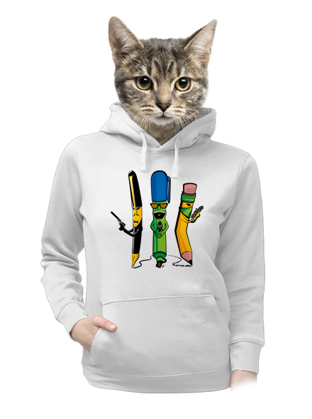 Písací gang dámska mikina klokanka White