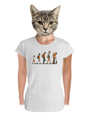 Evolúcia študenta dámske tričko prémium White