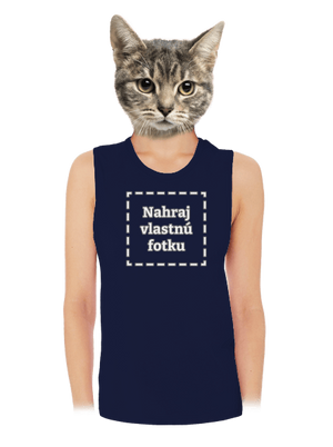 Vlastná potlač dámske tielko voľné Navy