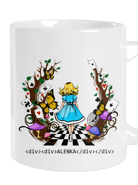 Alenka v ríši divov veľký hrnček White