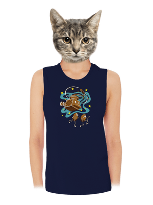 Namelu vás dámske tielko voľné Navy