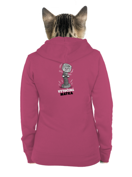 Vytočená matka dámska mikina na zips Magenta
