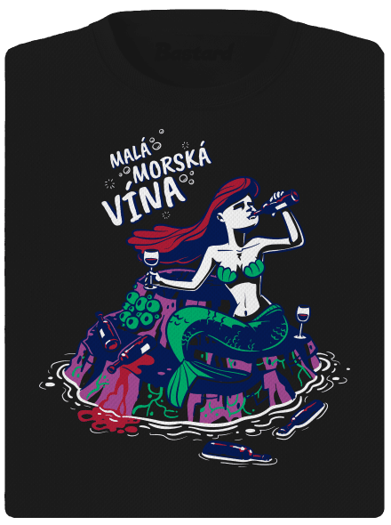 Malá mořská vína dámske športové tričko Black