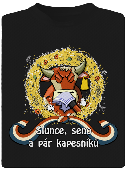 Slunce, seno a pár kapesníků pánske športové tričko Black