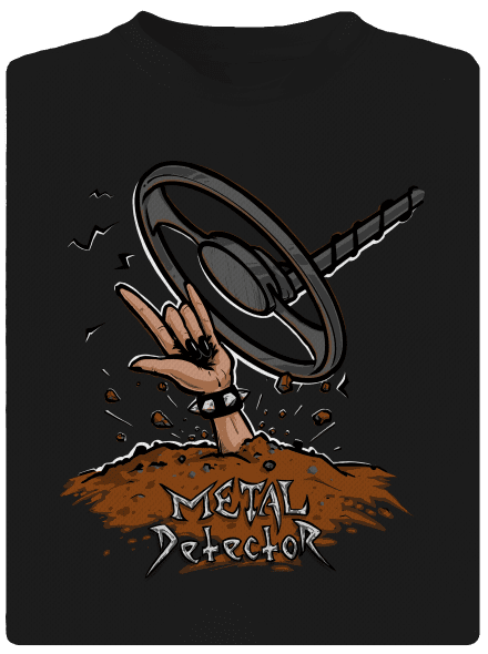 Metal detector pánske športové tričko Black