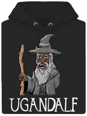 Ugandalf unisex mikina premium Dark Black