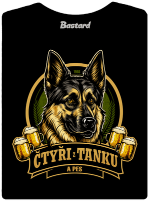 Čtyři z tanku a pes dámske tričko s lemom Black
