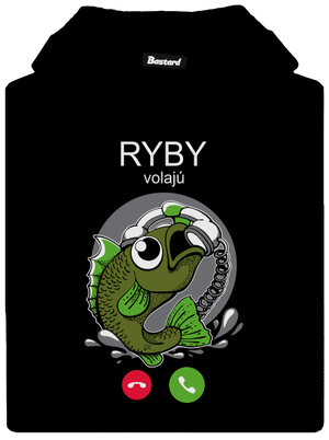 Ryby volají pánska mikina klokanka Black