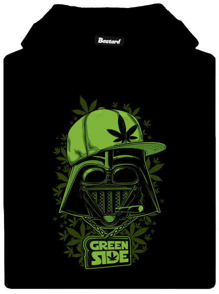 Green Side pánska mikina klokanka Black