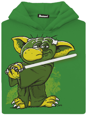 Yoda v rákosí detská mikina klokanka Kelly Green AWD