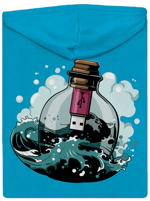 USB odkaz vo fľaši dámska mikina na zips Blue Atol