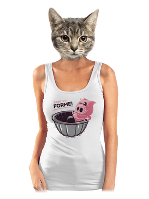 Vo forme dámske tielko klasické White