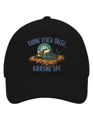 Ranné vtáča spí šiltovka baseballka Black