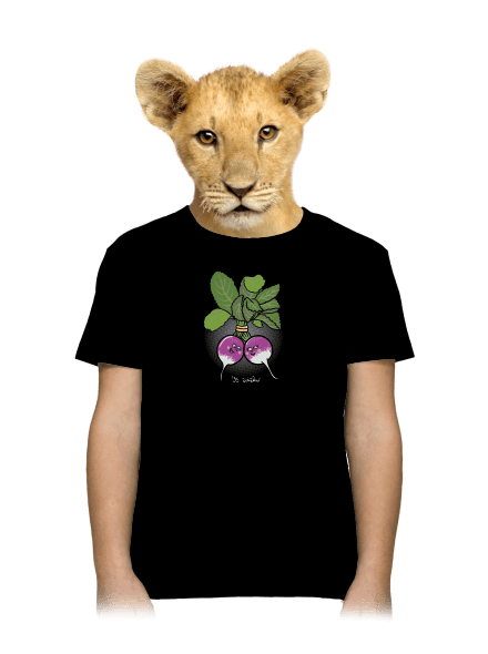 Reďkovky vo zväzku detské tričko Black