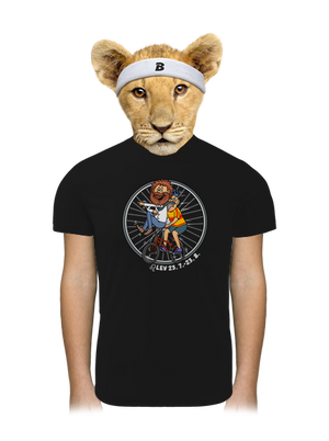 Cyklistický horoskop: Lev detské športové tričko Black