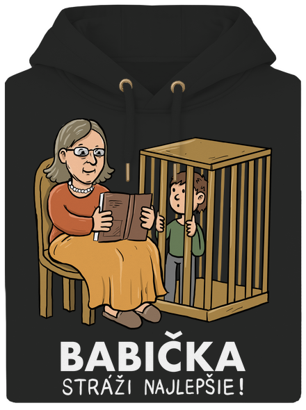 Babička stráži najlepšie unisex mikina premium Dark Black