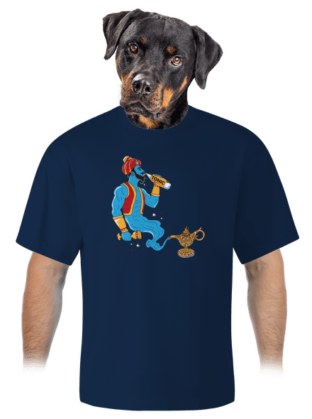 Gin a tonic unisex tričko oversized Midnight Blue