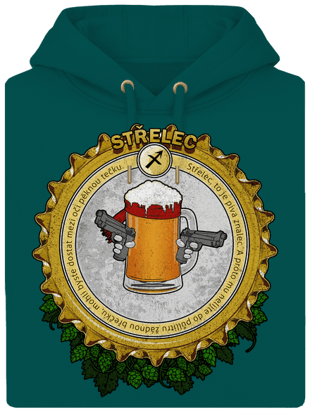 Pivný horoskop: Strelec unisex mikina premium Emerald Green