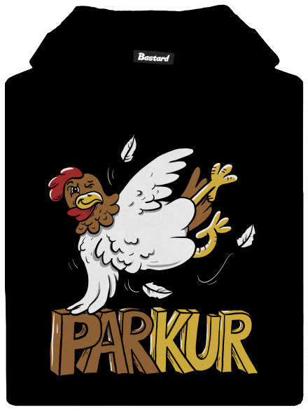 Parkur detská mikina klokanka Black