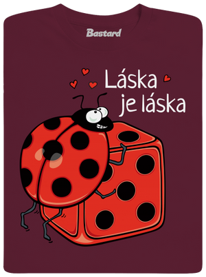 Láska je láska pánske tričko Burgundy