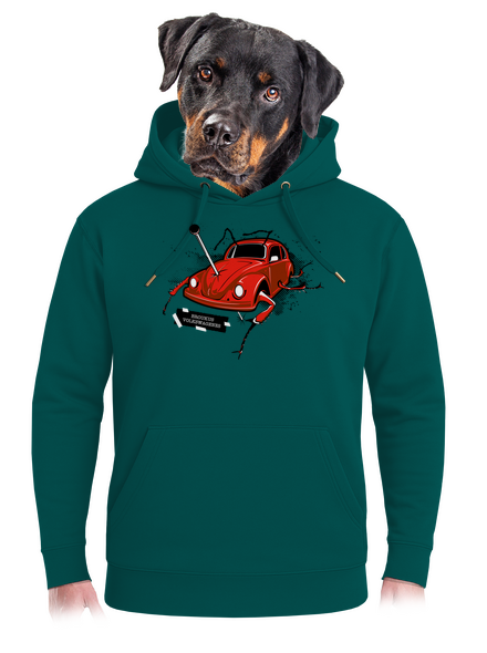Chrobák unisex mikina premium Emerald Green