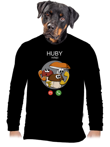 Huby volajú pánske dlhý rukáv Black