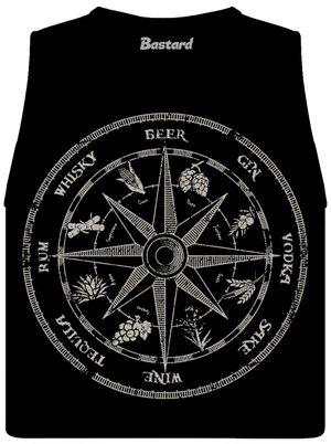 Alkoholický kompas dámske tielko voľné Black