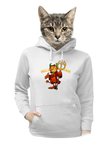 Helloween dámska mikina klokanka White