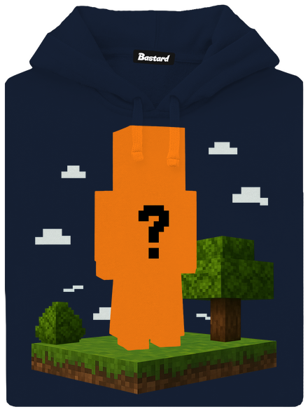 Minecraft z vlastnej fotky pánska mikina klokanka Navy