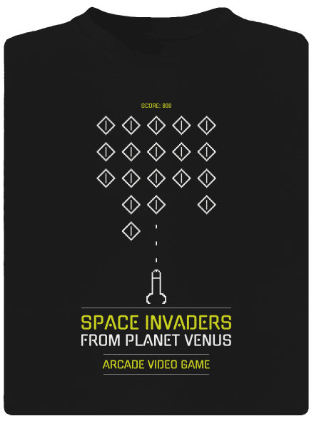 Space Invaders pánske športové tričko Black