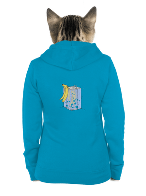 Banán v sprche dámska mikina na zips Blue Atol