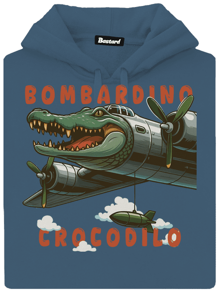 Bombardino Crocodilo – Italian Brainrot dámska mikina klokanka Denim