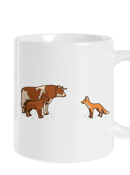 Vůl, pes a vulpes klasický hrnček White