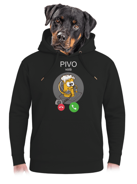 Pívo volá unisex mikina premium Dark Black