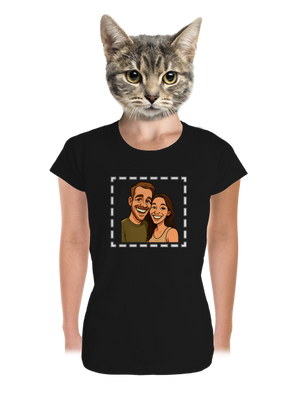 Karikatúra z vlastnej fotky dámske tričko prémium Black