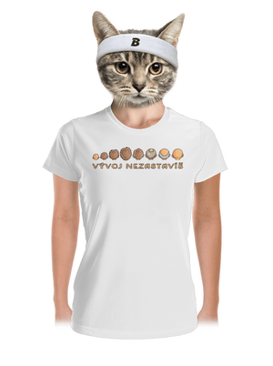 Vývoj nezastavíš dámske športové tričko White